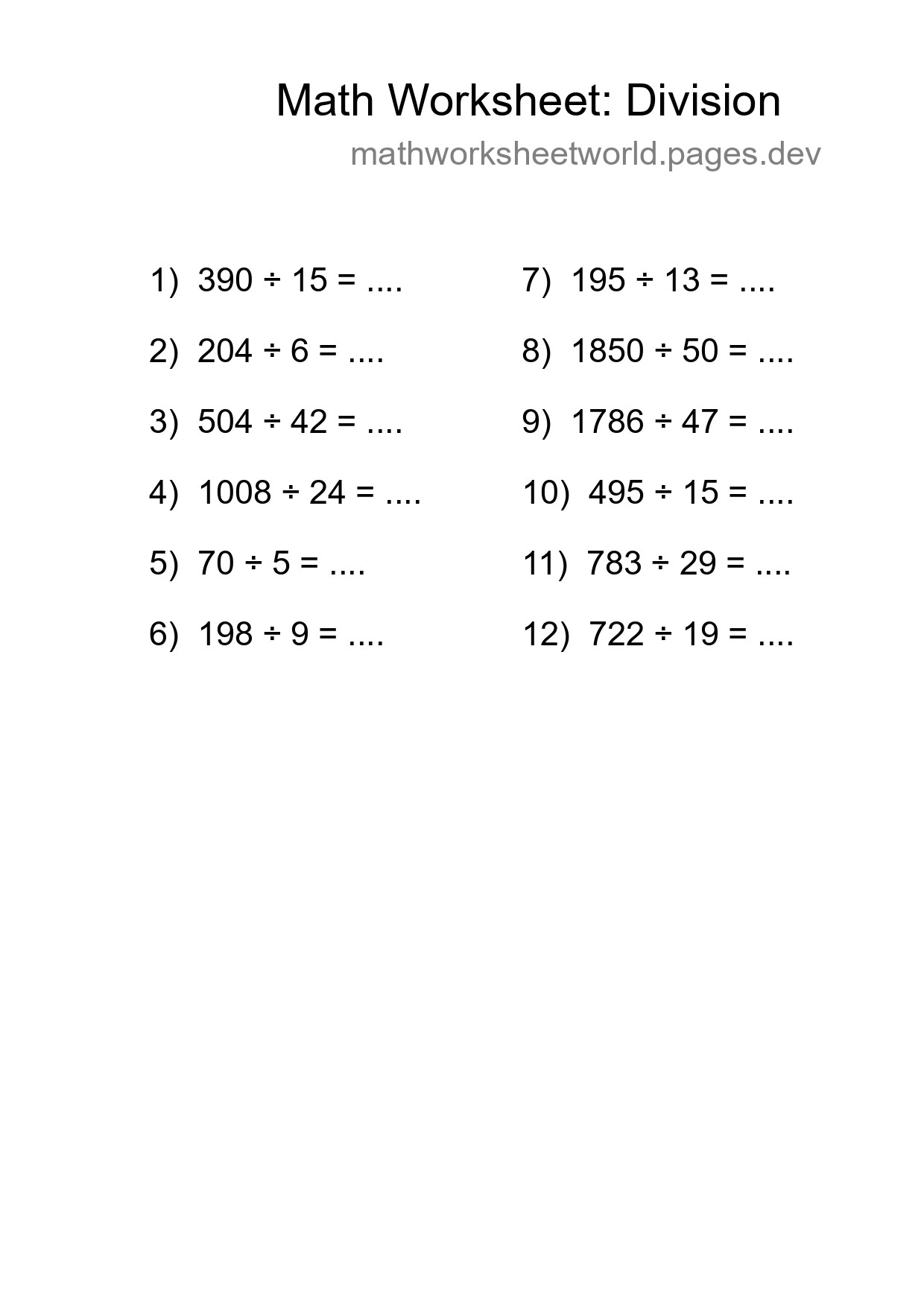 Free 12 Division Math Worksheet For Grade 2 With Answers - Part 154