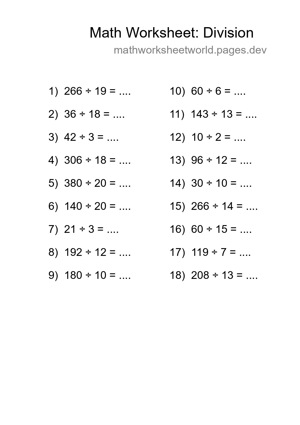 Free 18 Division Math Worksheet For Grade 2 - Part 214