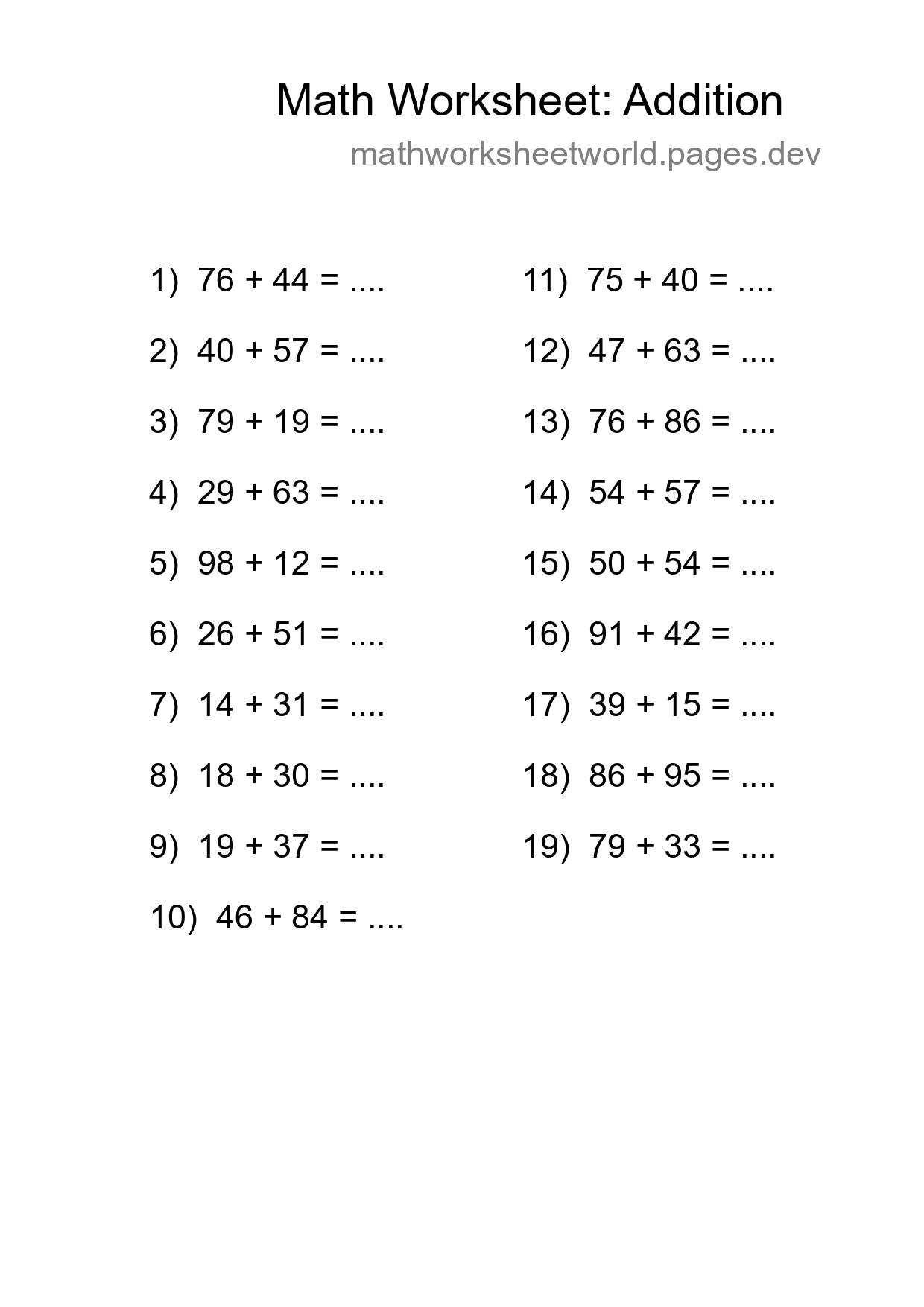 Free 19 Addition Math Worksheet For Grade 3 - Part 41
