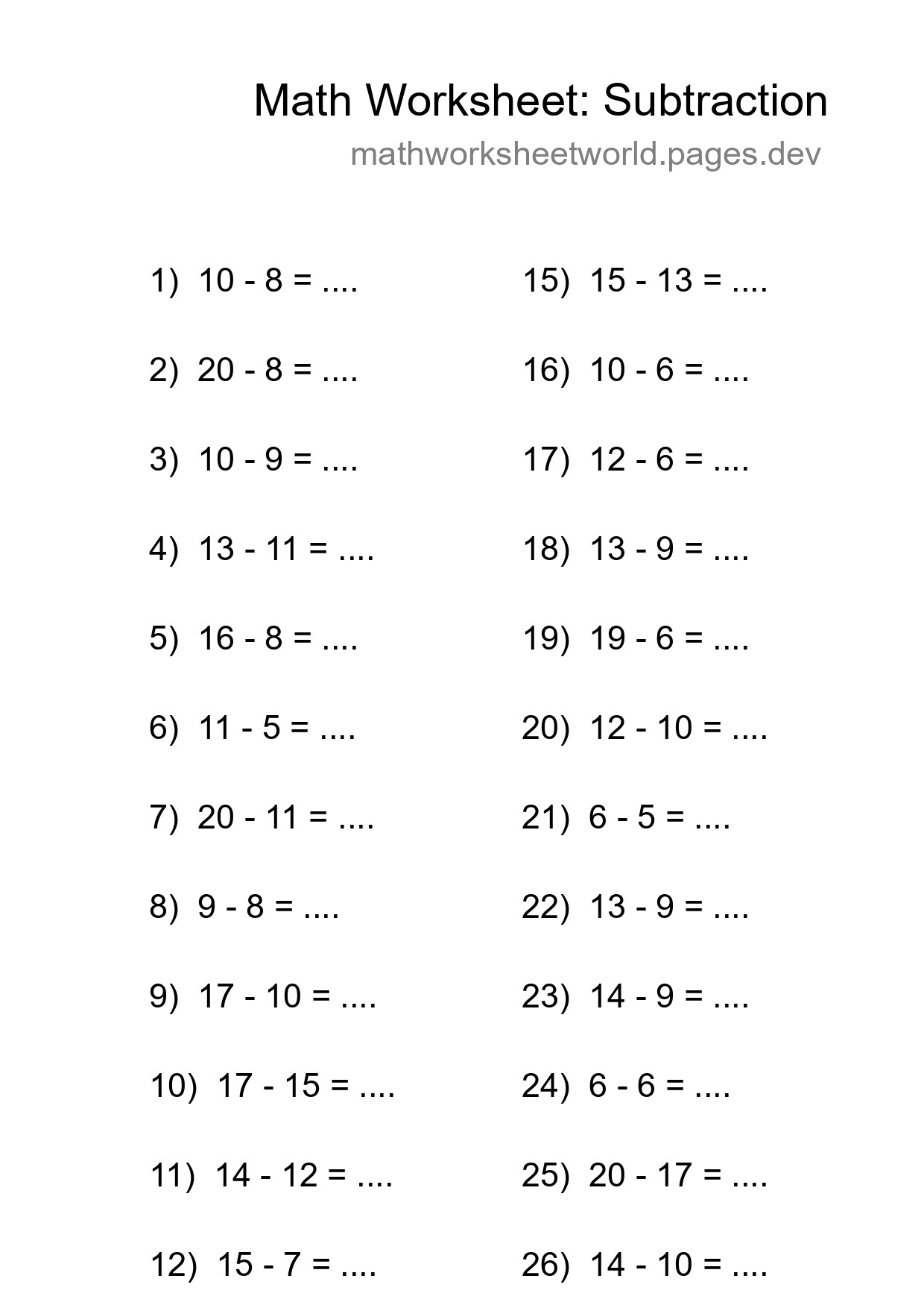 Free 27 Subtraction Math Worksheet For Grade 2 - Part 208