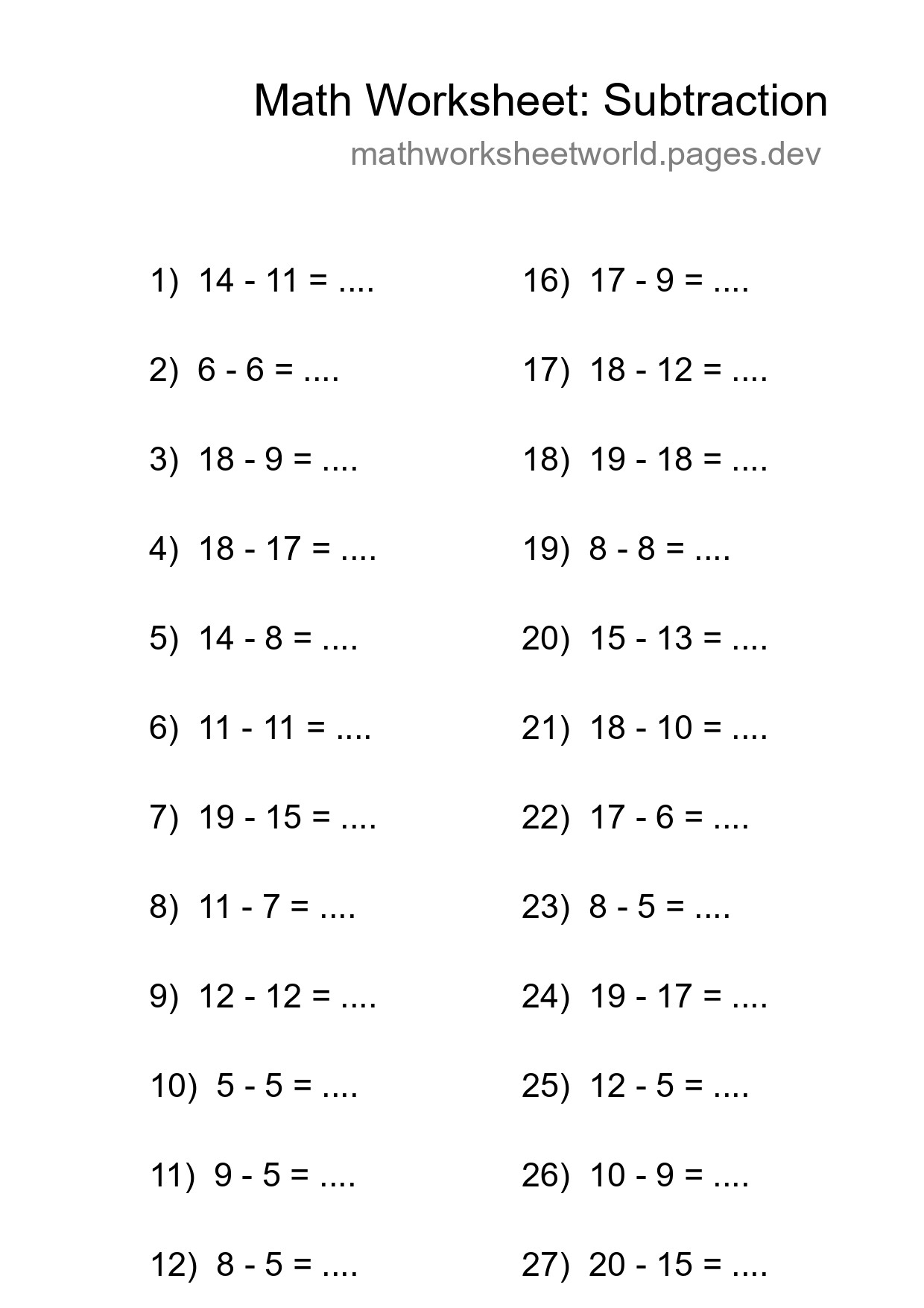 Free 29 Subtraction Math Worksheet For Grade 2 With Answers - Part 18