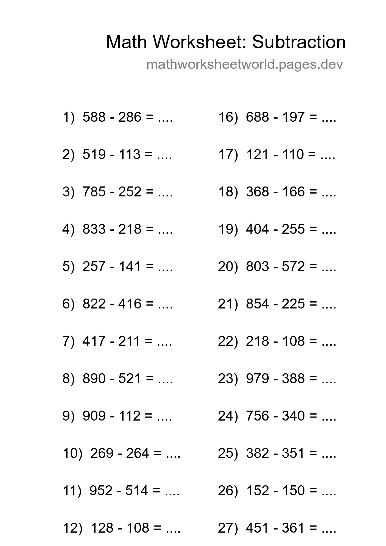 Free 29 Subtraction Math Worksheet For Grade 5 With Answers - Part 138