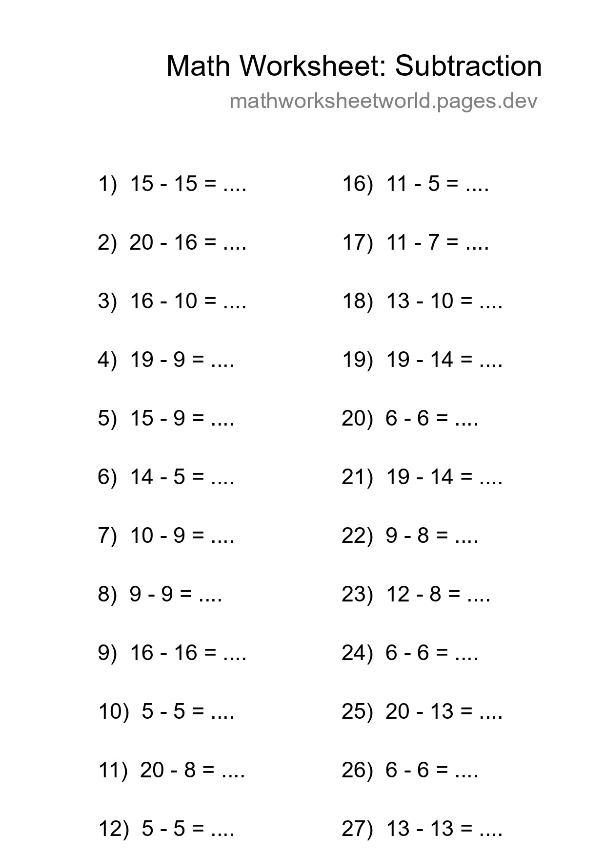 Free 30 Subtraction Math Worksheet For Grade 2 - Part 118