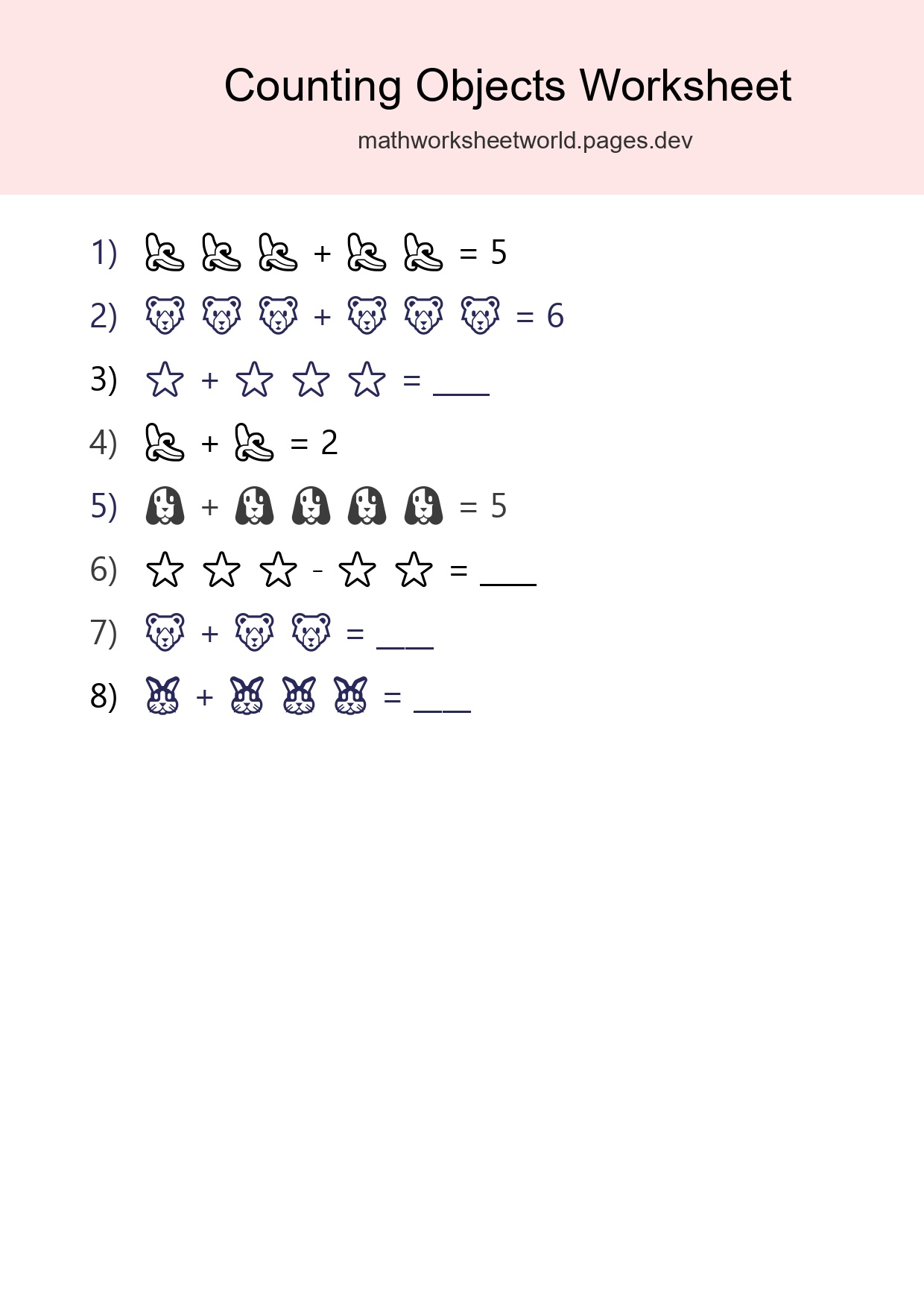 Free Counting Objects Worksheet For Kindergarten - Part 123