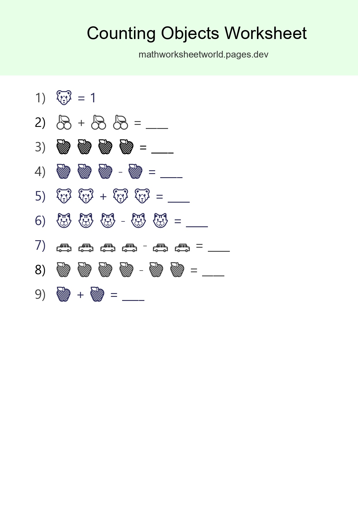 Learn Counting With Pictures Worksheet (Pre-K) - Part 23