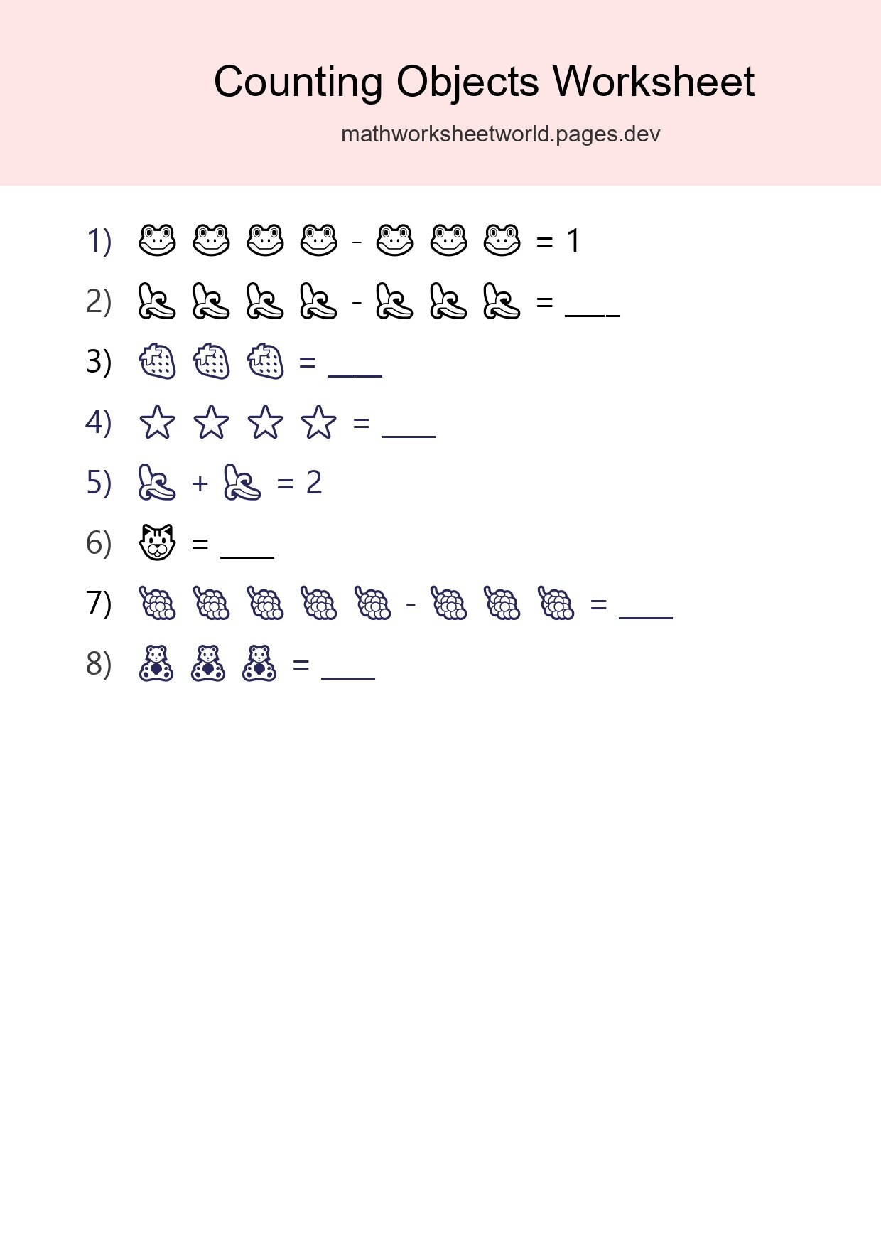 Pre-K Count The Objects Worksheet - Part 103