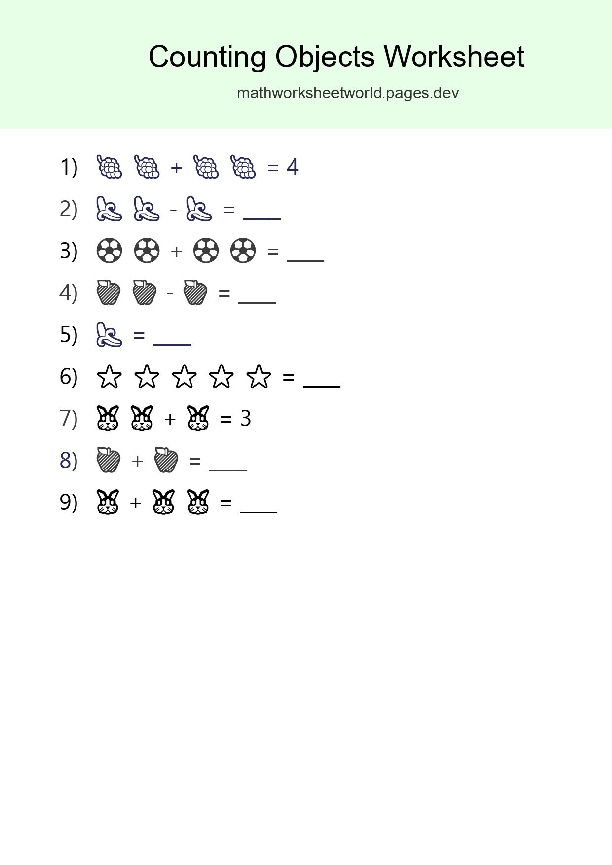 Pre-K Count The Objects Worksheet - Part 193